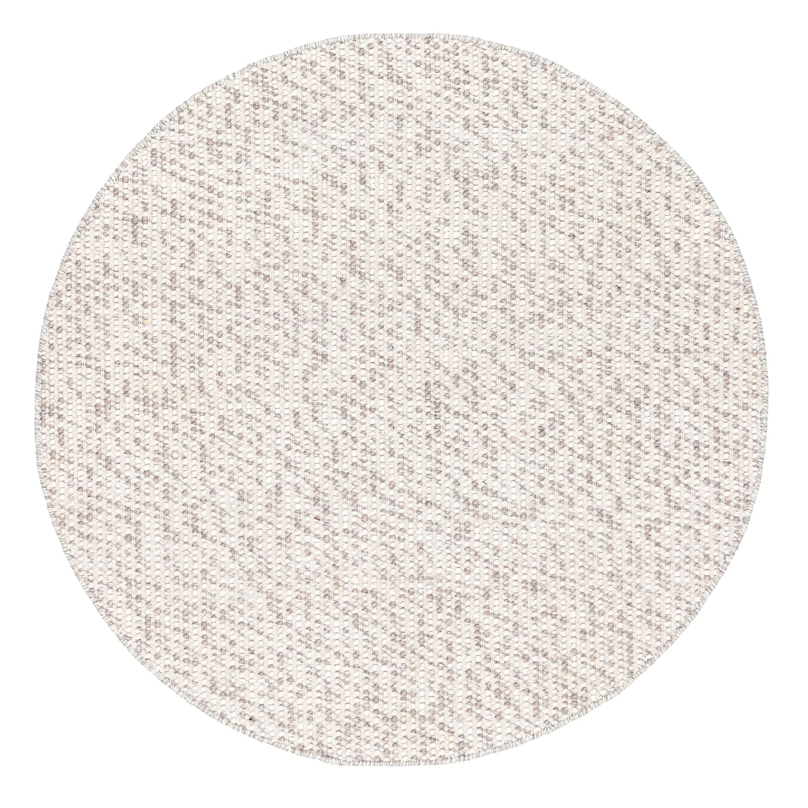 Mallory Marbled Cream and Grey Chunky Wool Round Rugmodern color block patchwork rug