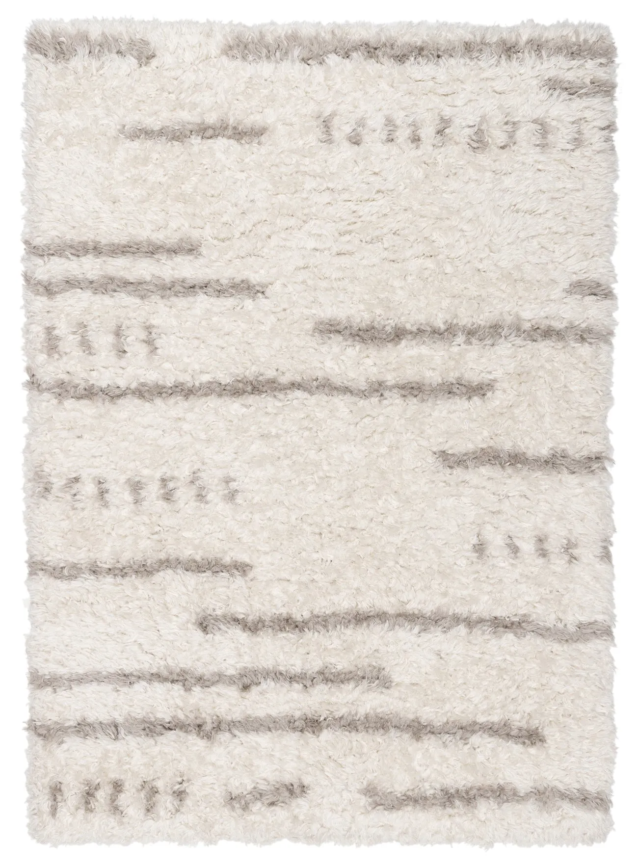 Mandisa Cream & Beige Tribal Shag Rugmodern color block patchwork rug