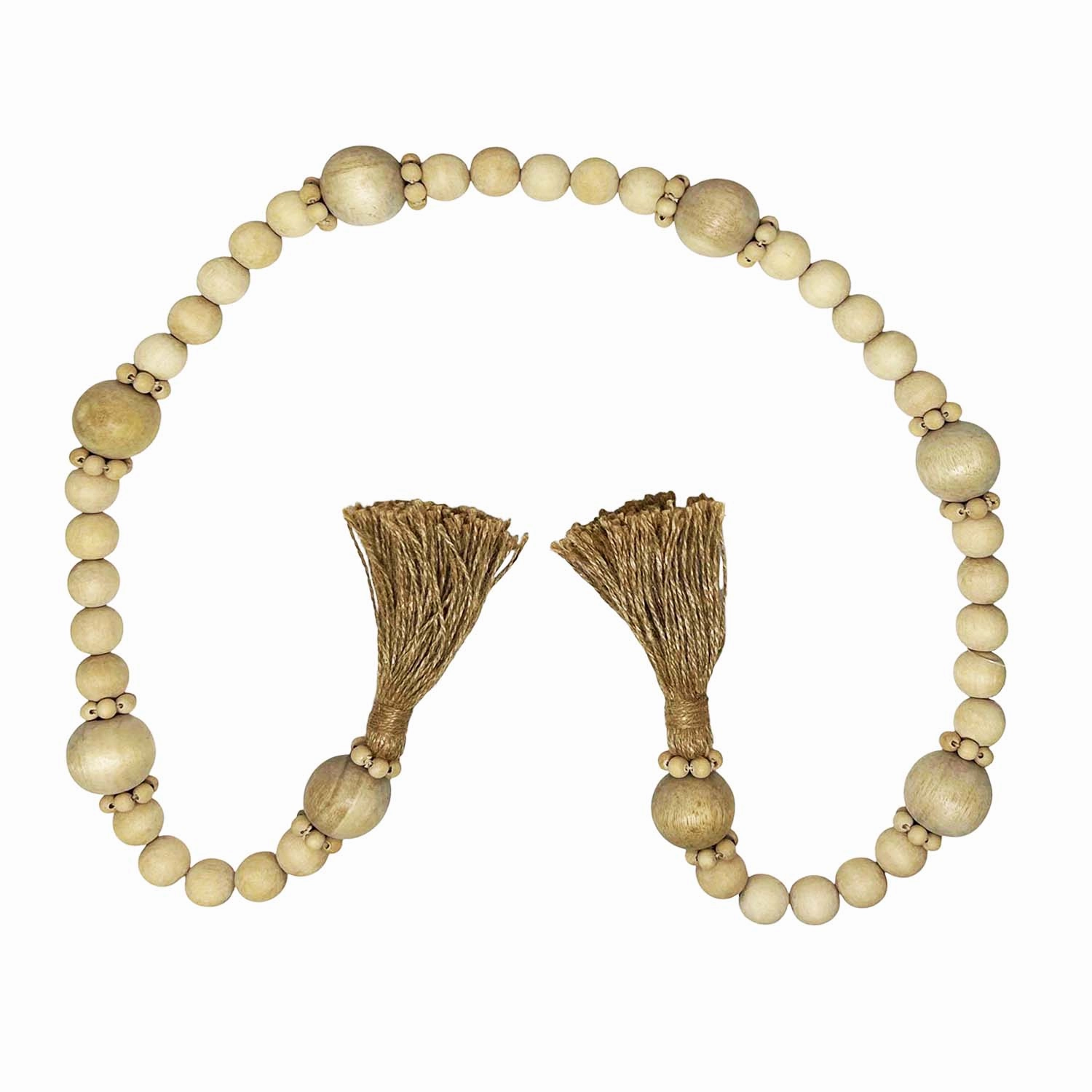 Mango Wood Bead Garland - 50" Longnordic style desktop ornaments