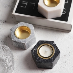 Marble Tea Light Candle Holders - Set of 3home decoration ,modern home decor 