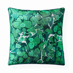 Marbleized Green Silk Pillowbedding sets ,throw blankets 