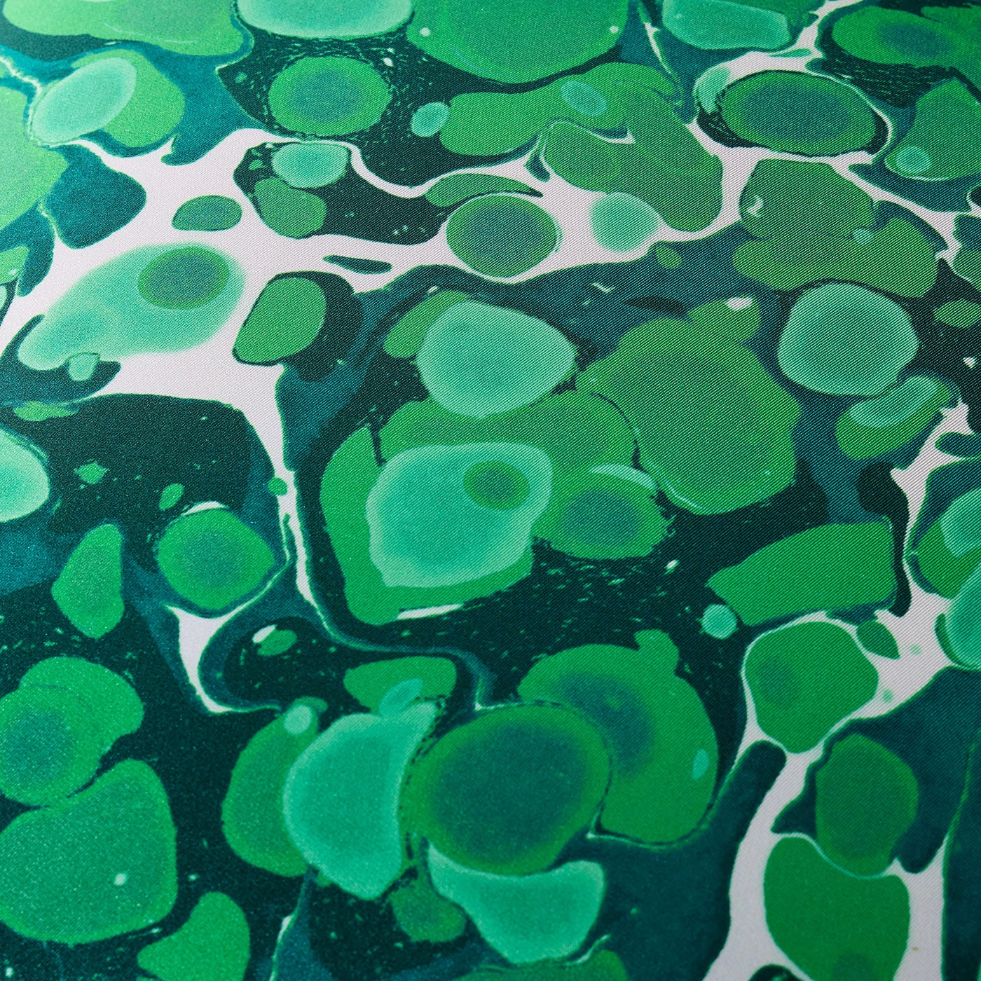 Marbleized Green Silk Pillow