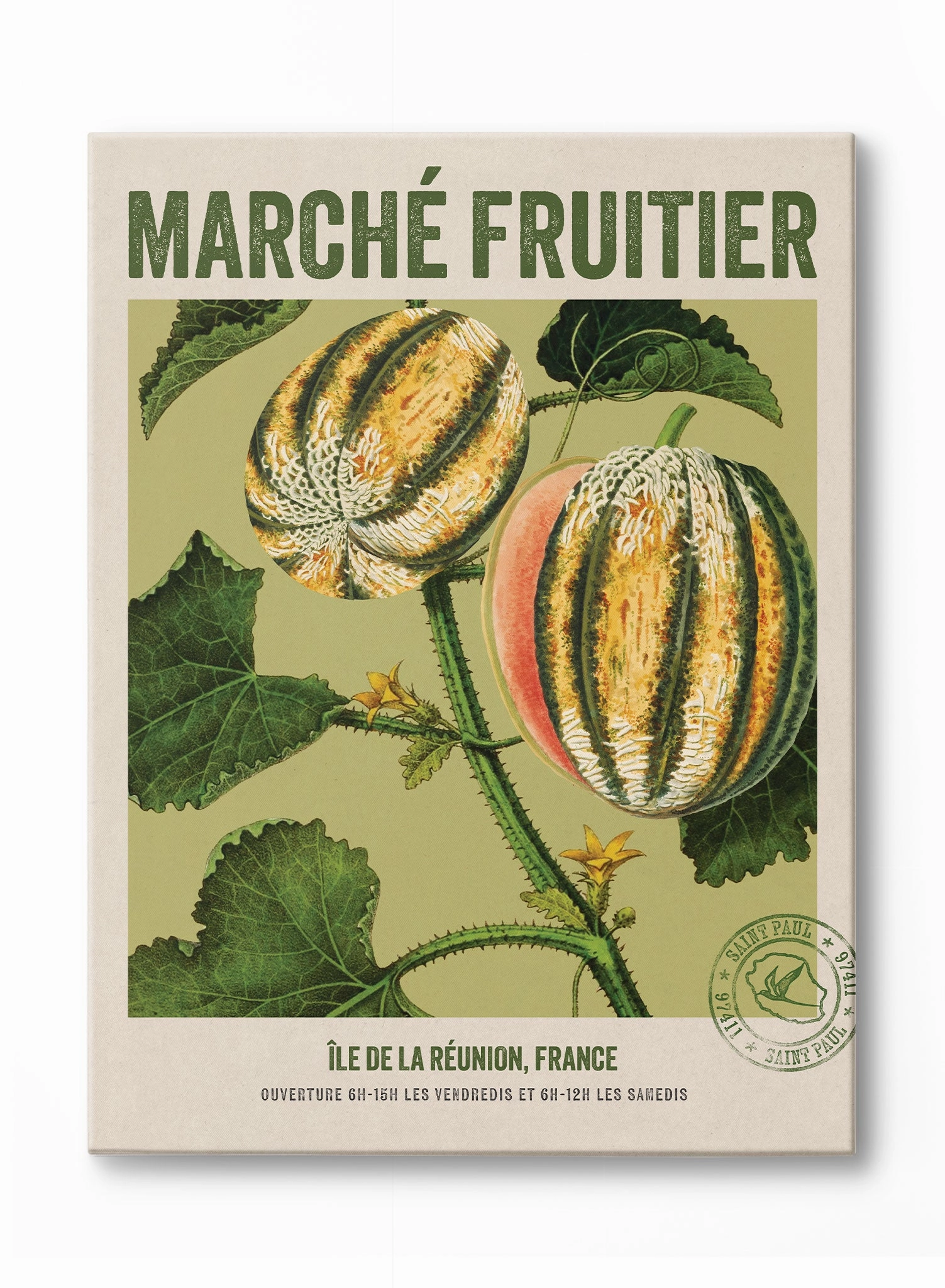 March Fruitier Reunion Island, Canvasindoor decorative canvas print