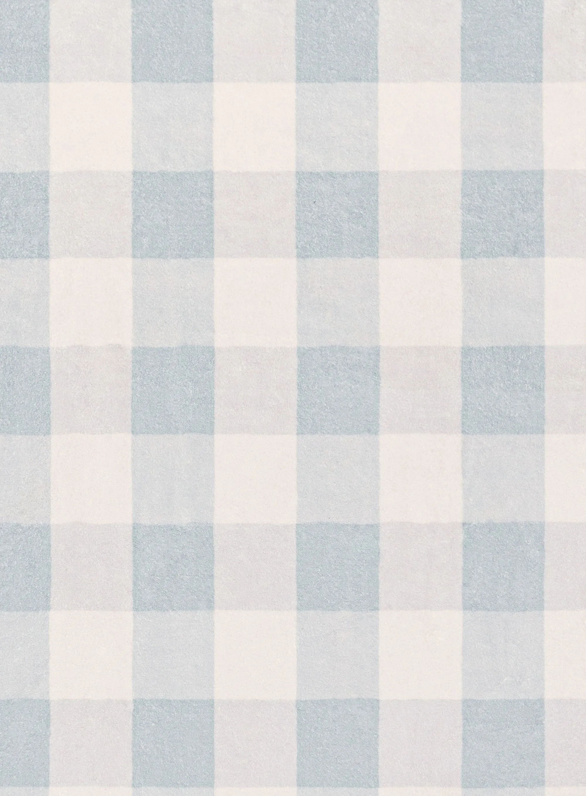 Marcia Blue and Cream Gingham Washable Rug