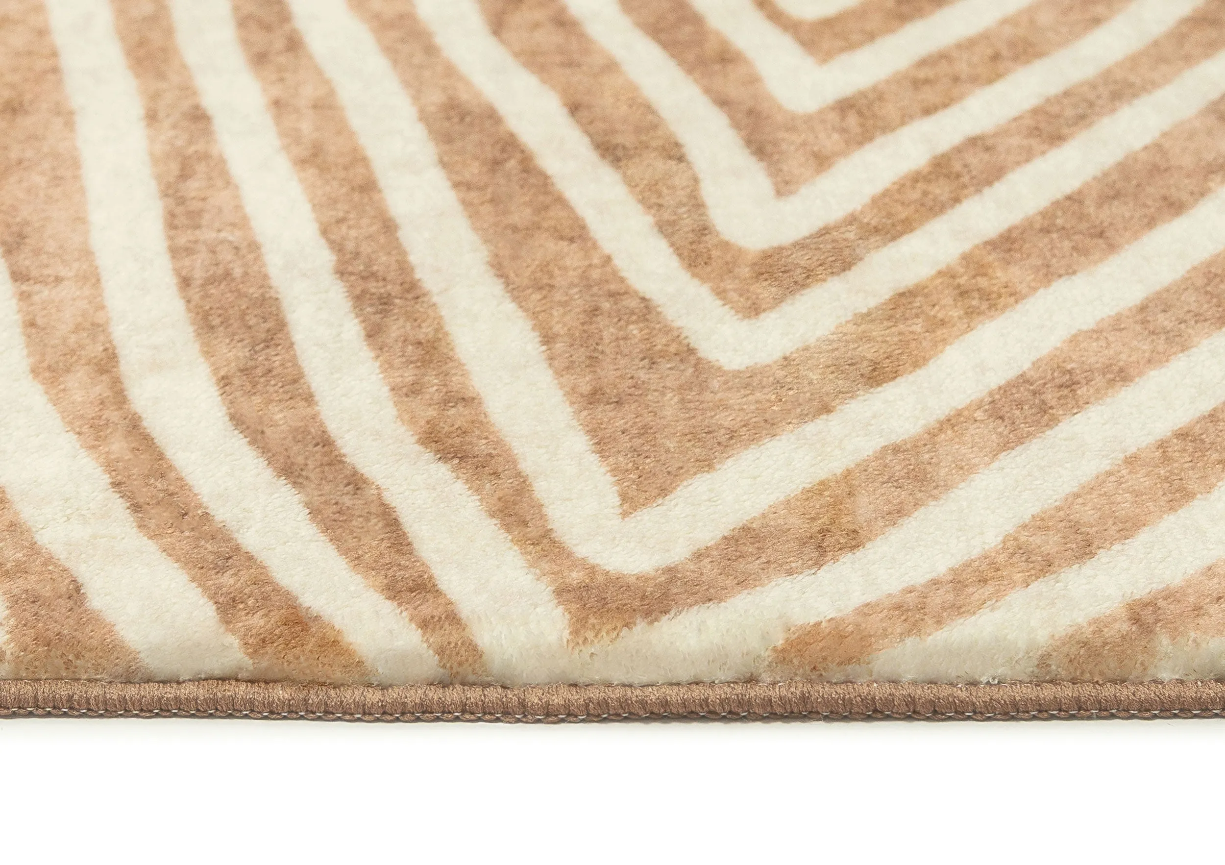 Margaux Brown Beige Diamond Tribal Pattern Washable Rug *NO RETURNS UNLESS FAULTY