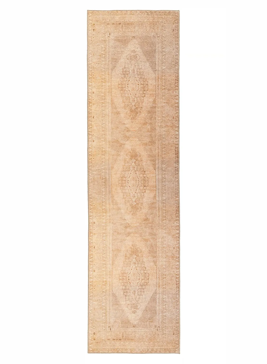 Mariana Cream and Peach Medallion Washable Runner Rugmodern color block patchwork rug
