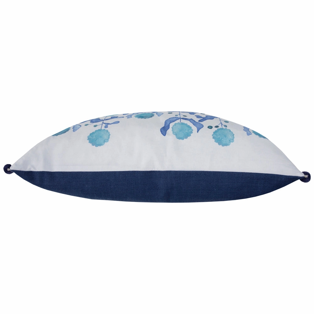 Mariani Printed Pom Pom Cushion Cobalt