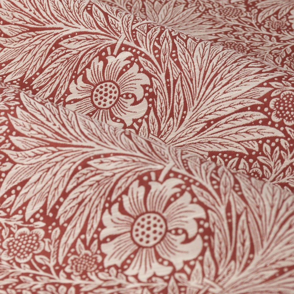 Marigold Floral Jacquard Pencil Pleat Curtains Russet