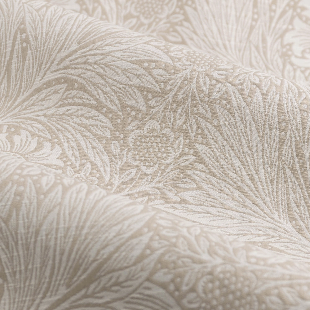 Marigold Floral Jacquard Pencil Pleat Curtains Stone