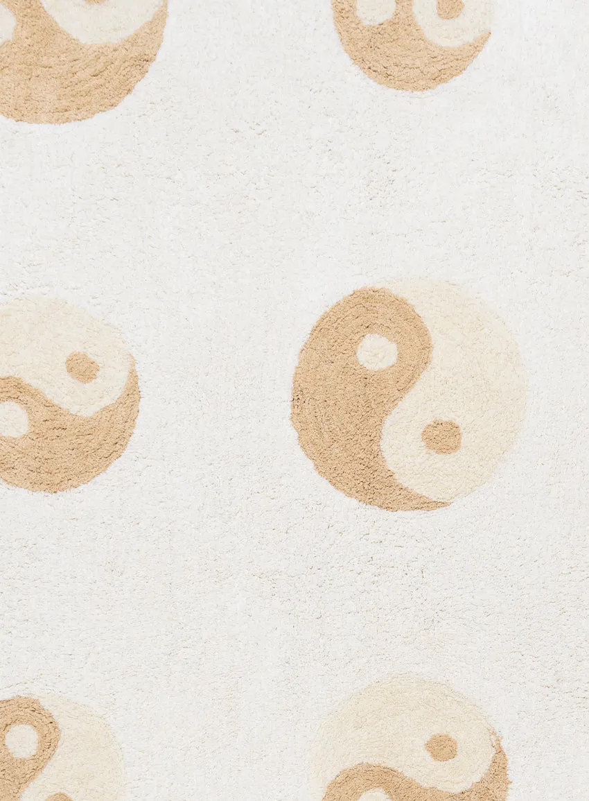 Marika Cream and Beige Yin Yang Cotton Washable Rug *NO RETURNS UNLESS FAULTY