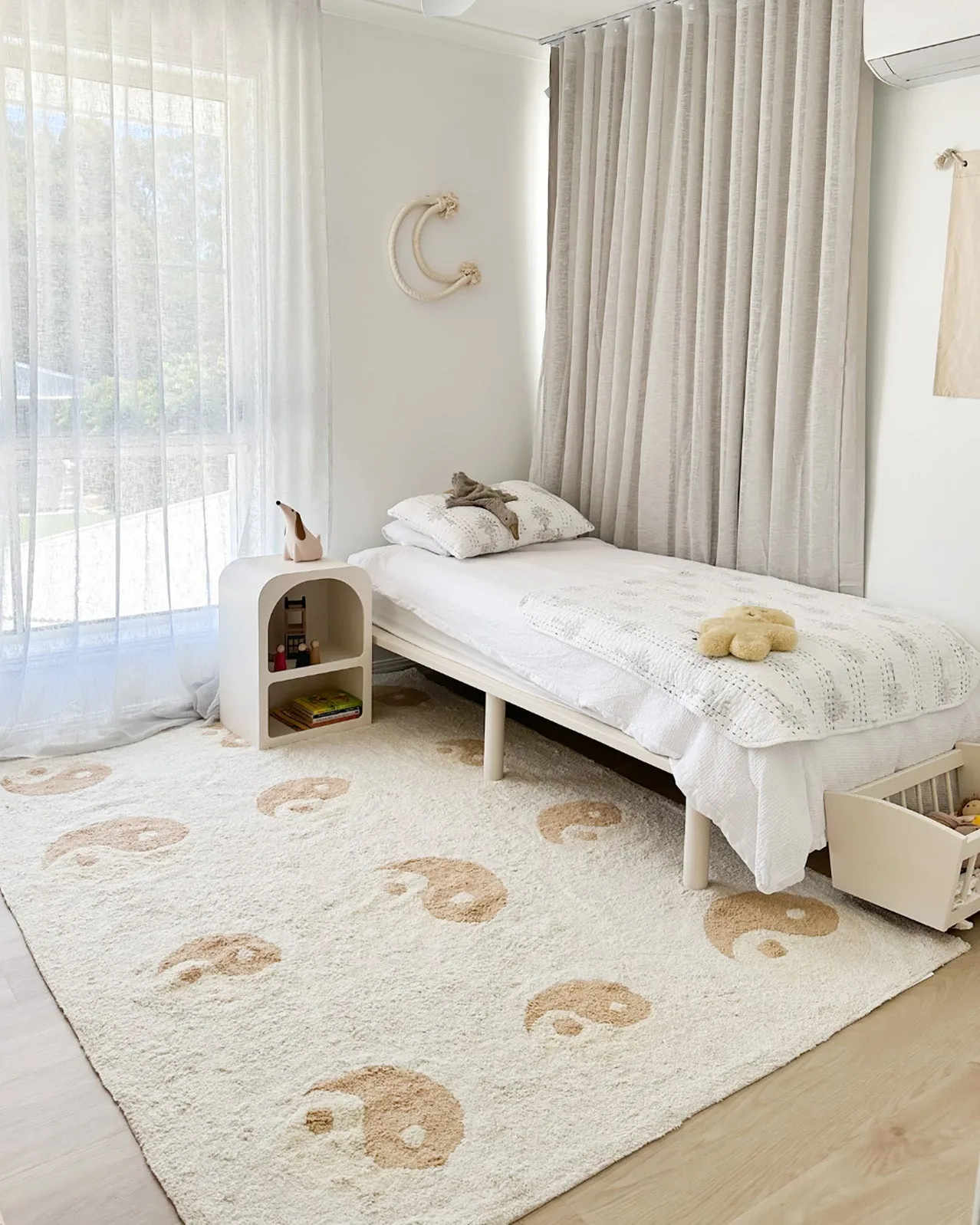 Marika Cream and Beige Yin Yang Cotton Washable Rug *NO RETURNS UNLESS FAULTY