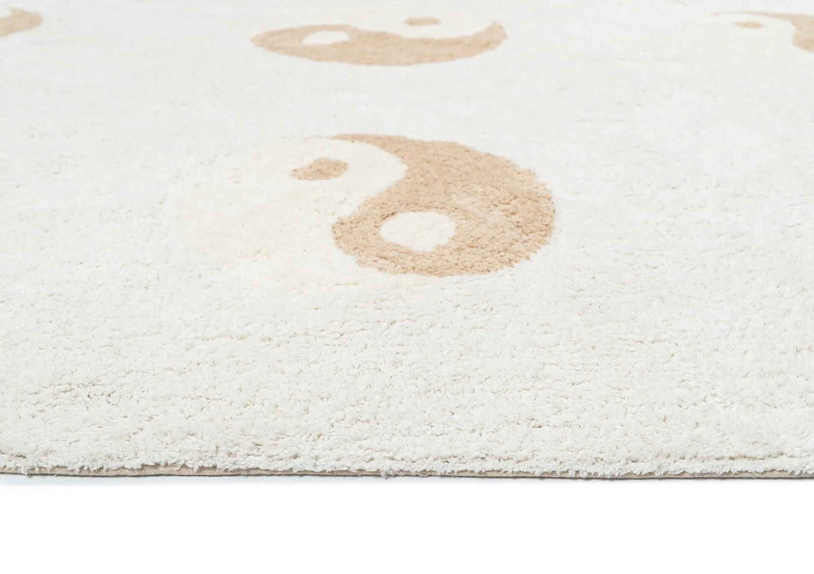 Marika Cream and Beige Yin Yang Cotton Washable Rug *NO RETURNS UNLESS FAULTY