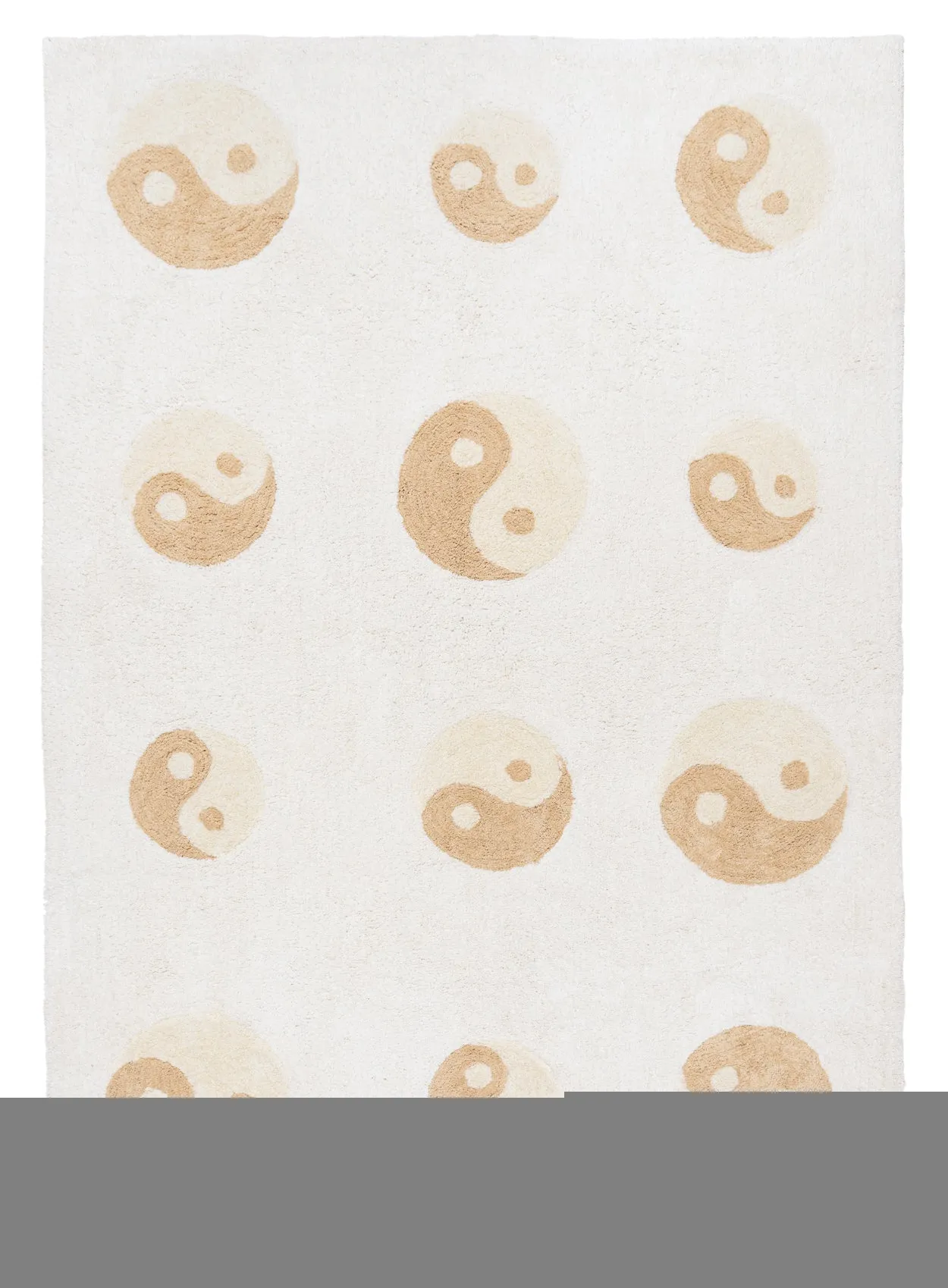 Marika Cream and Beige Yin Yang Cotton Washable Rug *NO RETURNS UNLESS FAULTYmodern color block patchwork rug