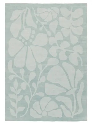 Marion Blue Botanical Washable Rugmodern color block patchwork rug