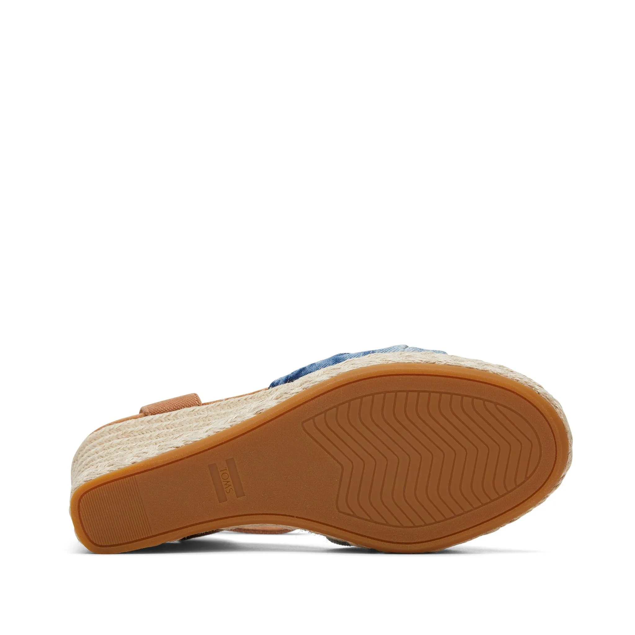 Marisela Navy Washed Denim Wedge Sandal