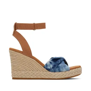 Marisela Navy Washed Denim Wedge Sandal