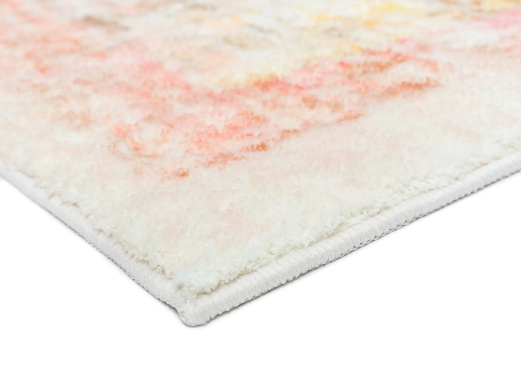 Marissa Orange Peach and Cream Medallion Washable Runner Rug *NO RETURNS UNLESS FAULTY