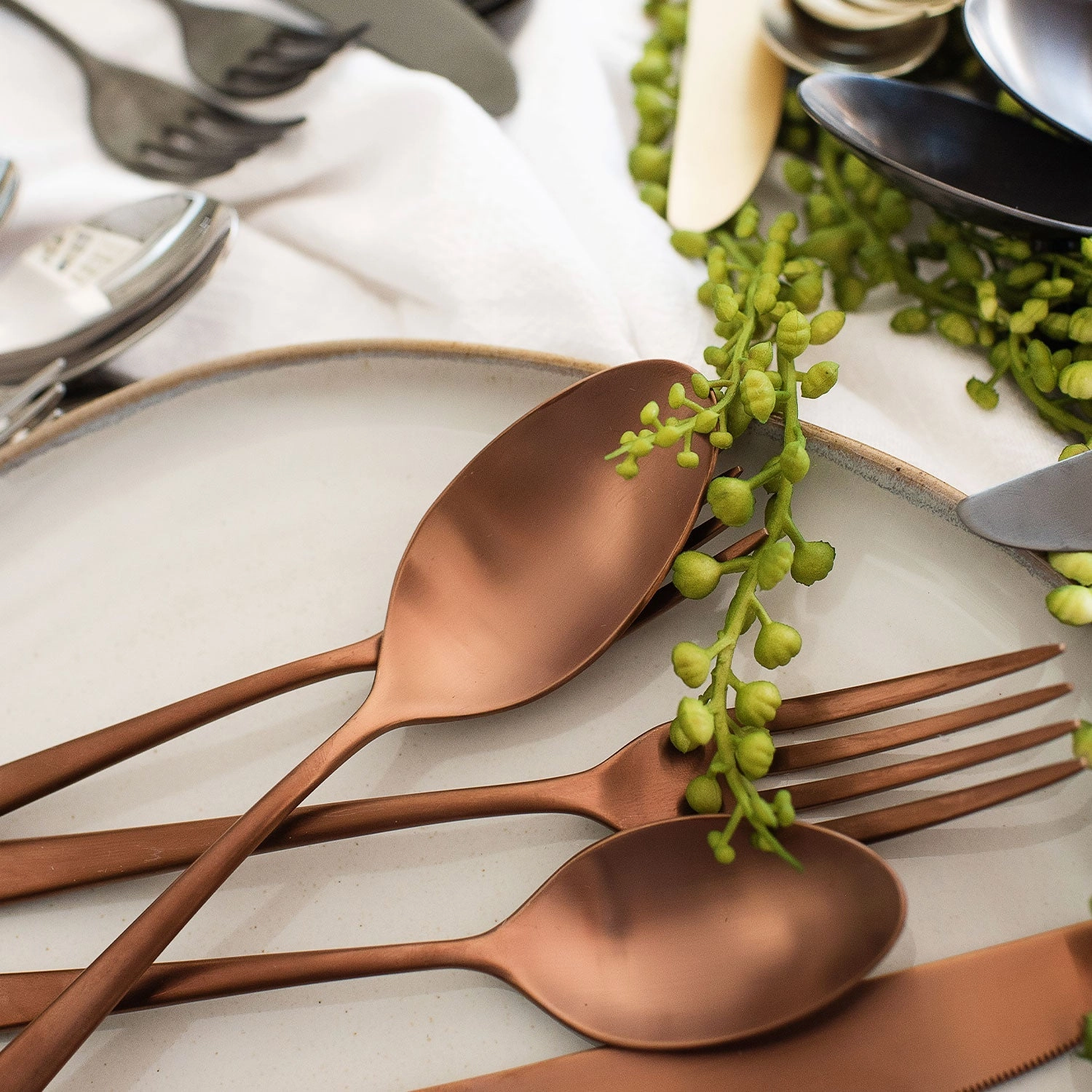 Marlise Copper Satin 20 Piece Flatware Set
