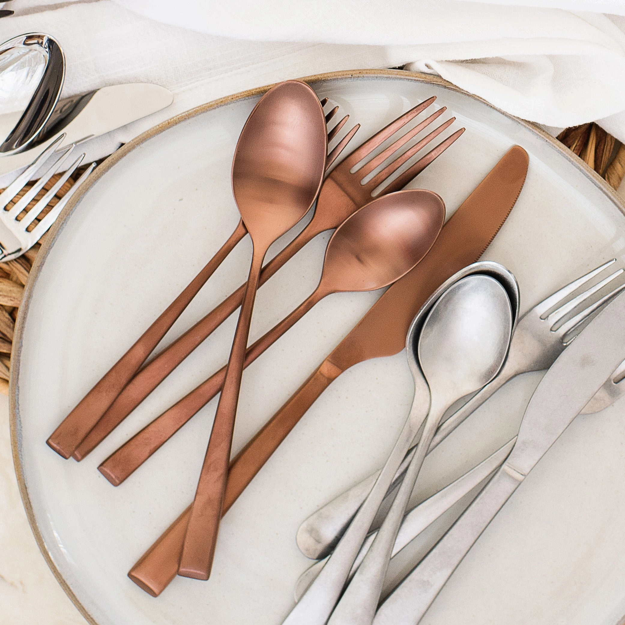 Marlise Copper Satin 20 Piece Flatware Set