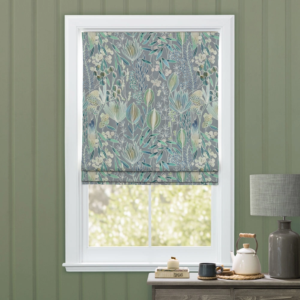 Masina Printed Cotton Made to Measure Roman Blinds Mineral