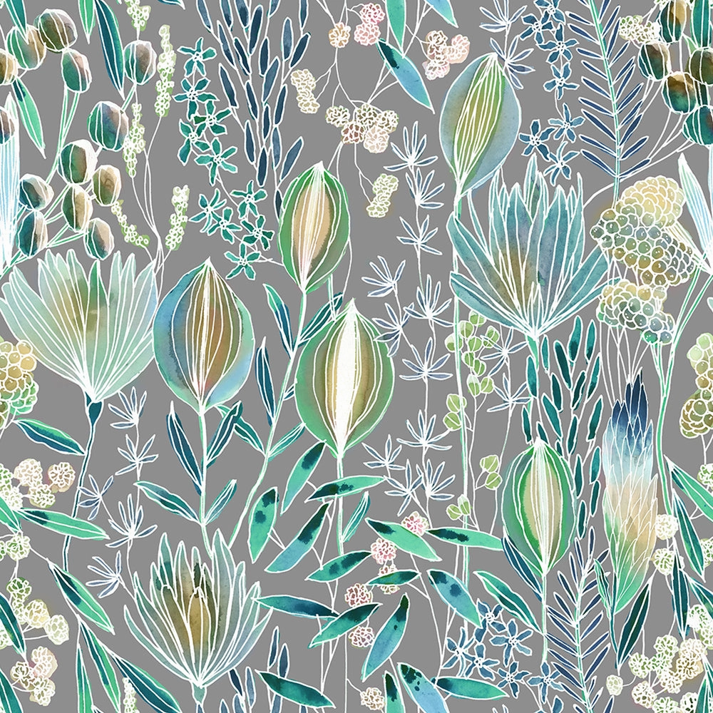 Masina Printed Cotton Made to Measure Roman Blinds Mineral