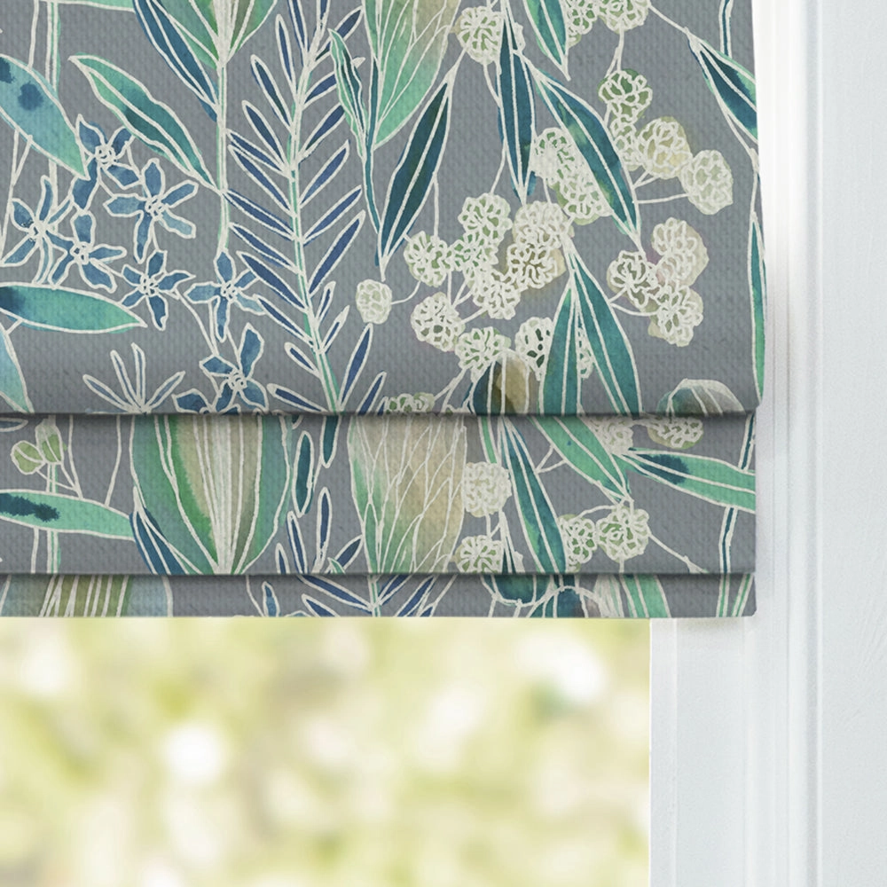 Masina Printed Cotton Made to Measure Roman Blinds Mineral