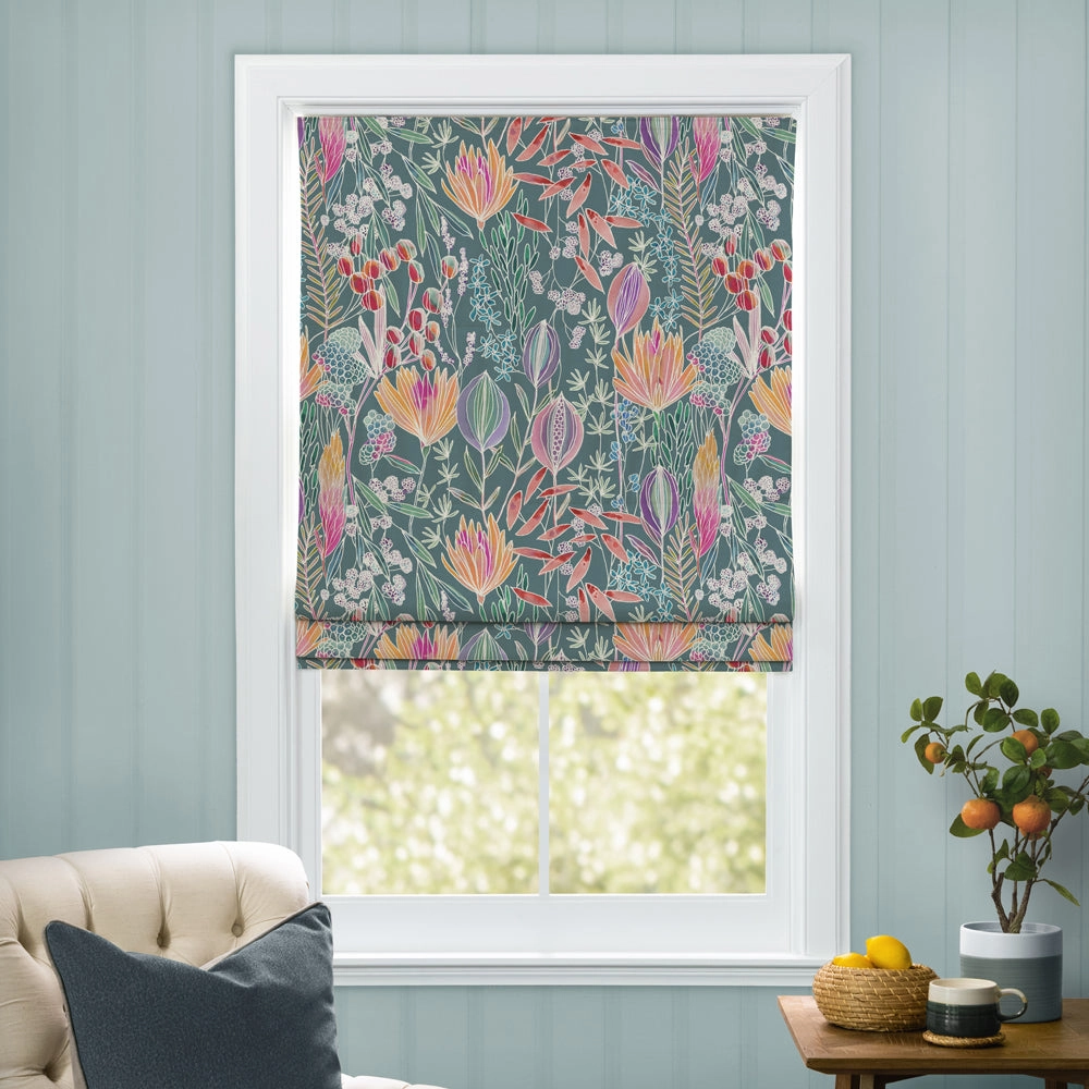Masina Printed Cotton Made to Measure Roman Blinds Papaya