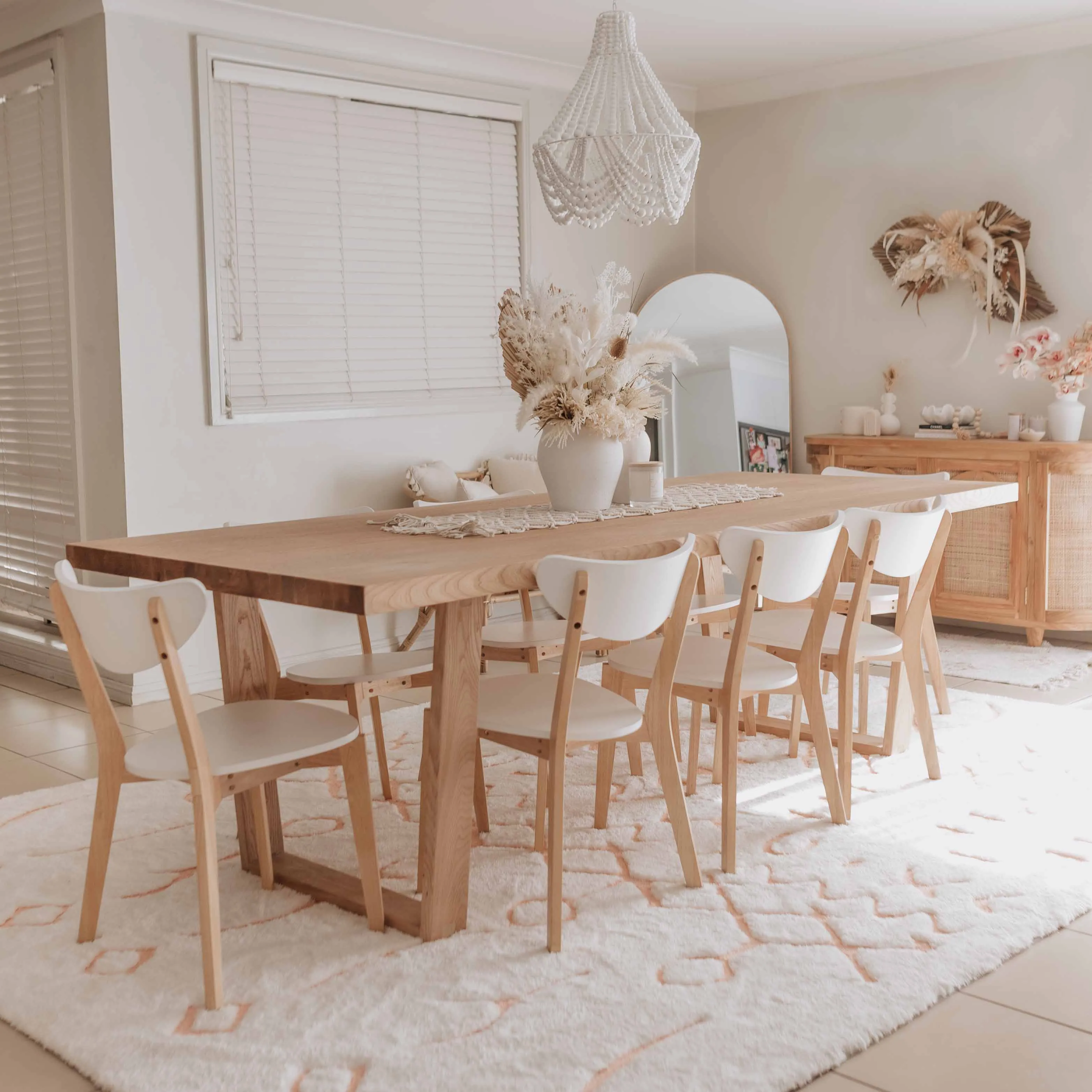 Matilda Cream and Peach Tribal Shag Rug *NO RETURNS UNLESS FAULTY
