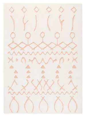 Matilda Cream and Peach Tribal Shag Rug *NO RETURNS UNLESS FAULTYmodern color block patchwork rug