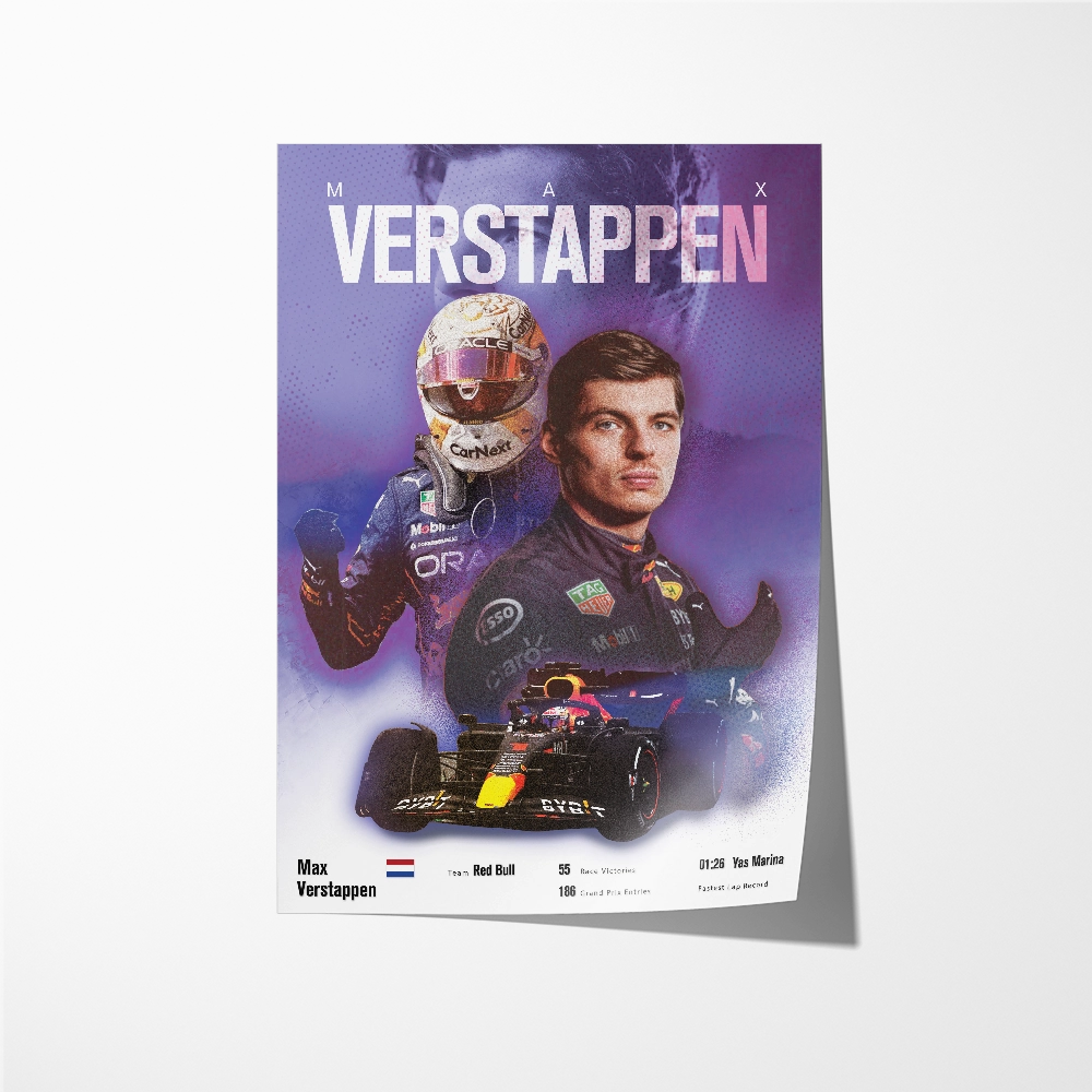 Max Verstappen Vintage F1 Print