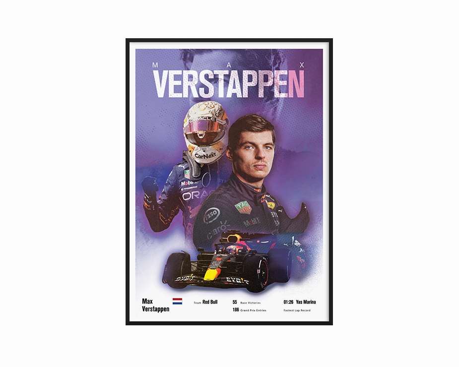 Max Verstappen Vintage F1 Printnordic style wall decor