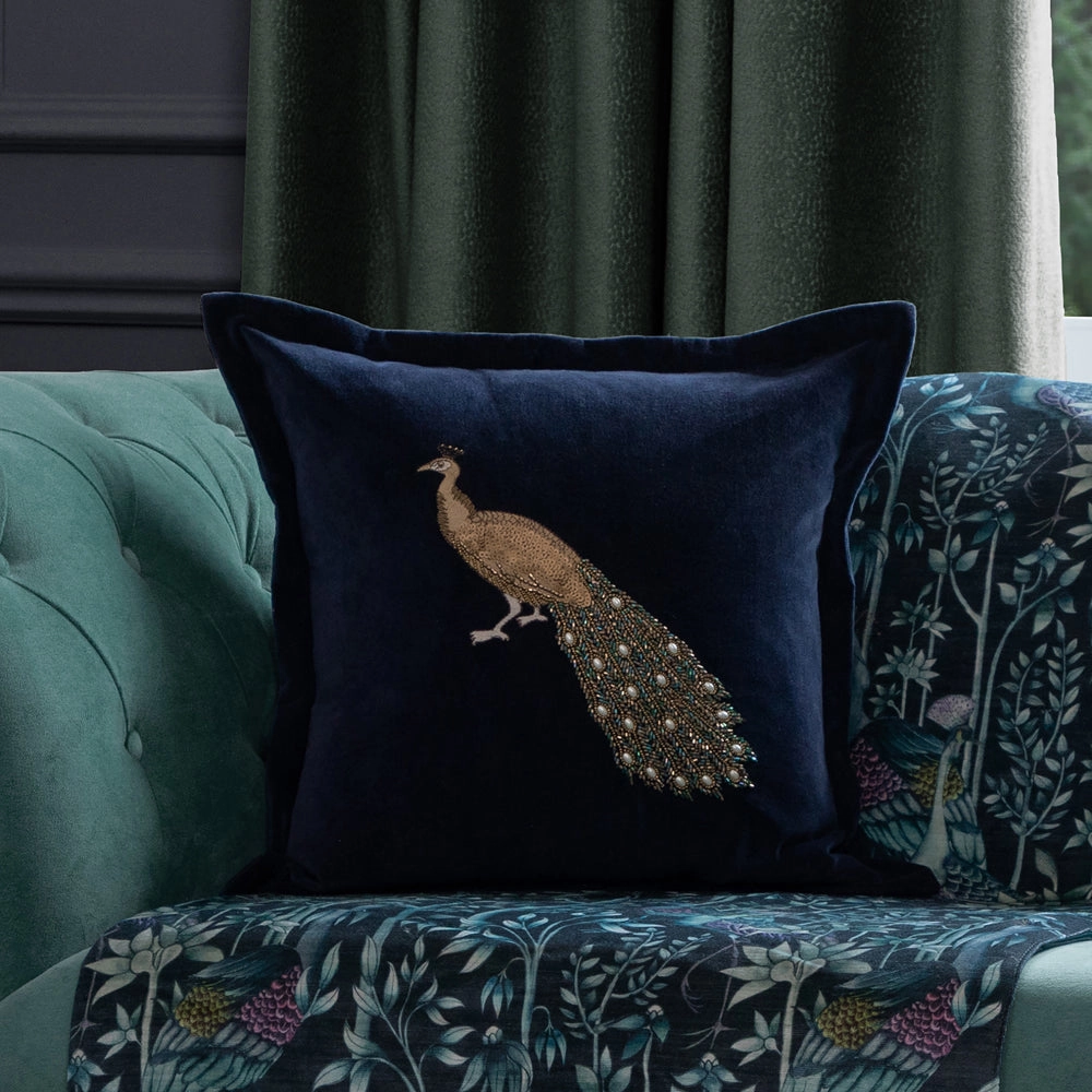 Mayura Embroidered Feather Cushion Midnightbedding sets ,throw blankets 