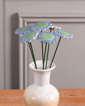 Meadow Blooms Ceramic Flowers Stems - Set Of 6home decor ,wall decor 