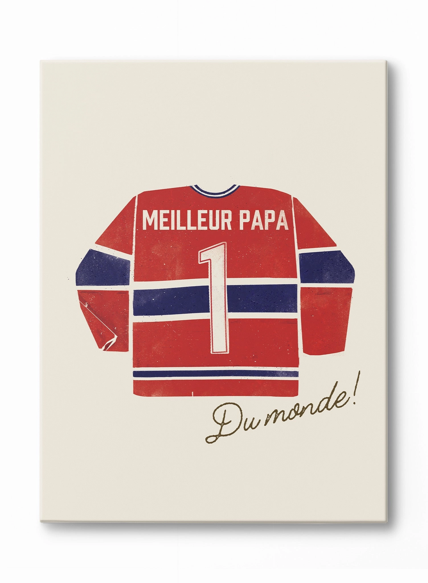 Meilleur Papa du Monde (Red and Blue), Canvasindoor decorative canvas print