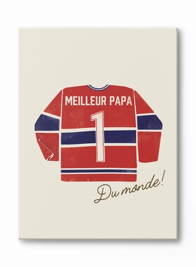 Meilleur Papa du Monde (Red and Blue), Canvasindoor decorative canvas print