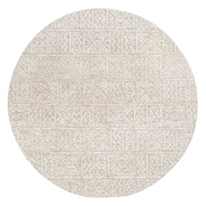 Melia Grey and Ivory Tribal Textured Round Rugmodern color block patchwork rug