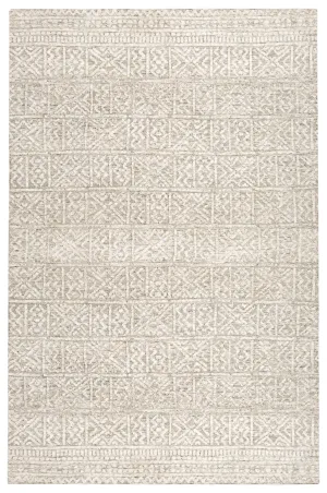 Melia Grey and Ivory Tribal Textured Rugmodern color block patchwork rug