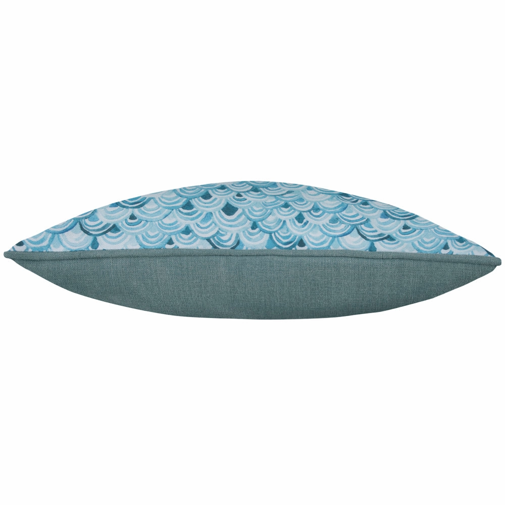 Melia Printed Piped Cushion Glacier