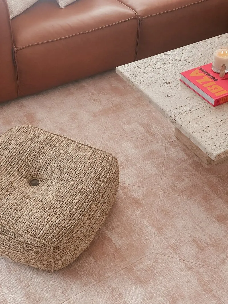 Melinda Pink Geometric Viscose Rug *NO RETURNS UNLESS FAULTY