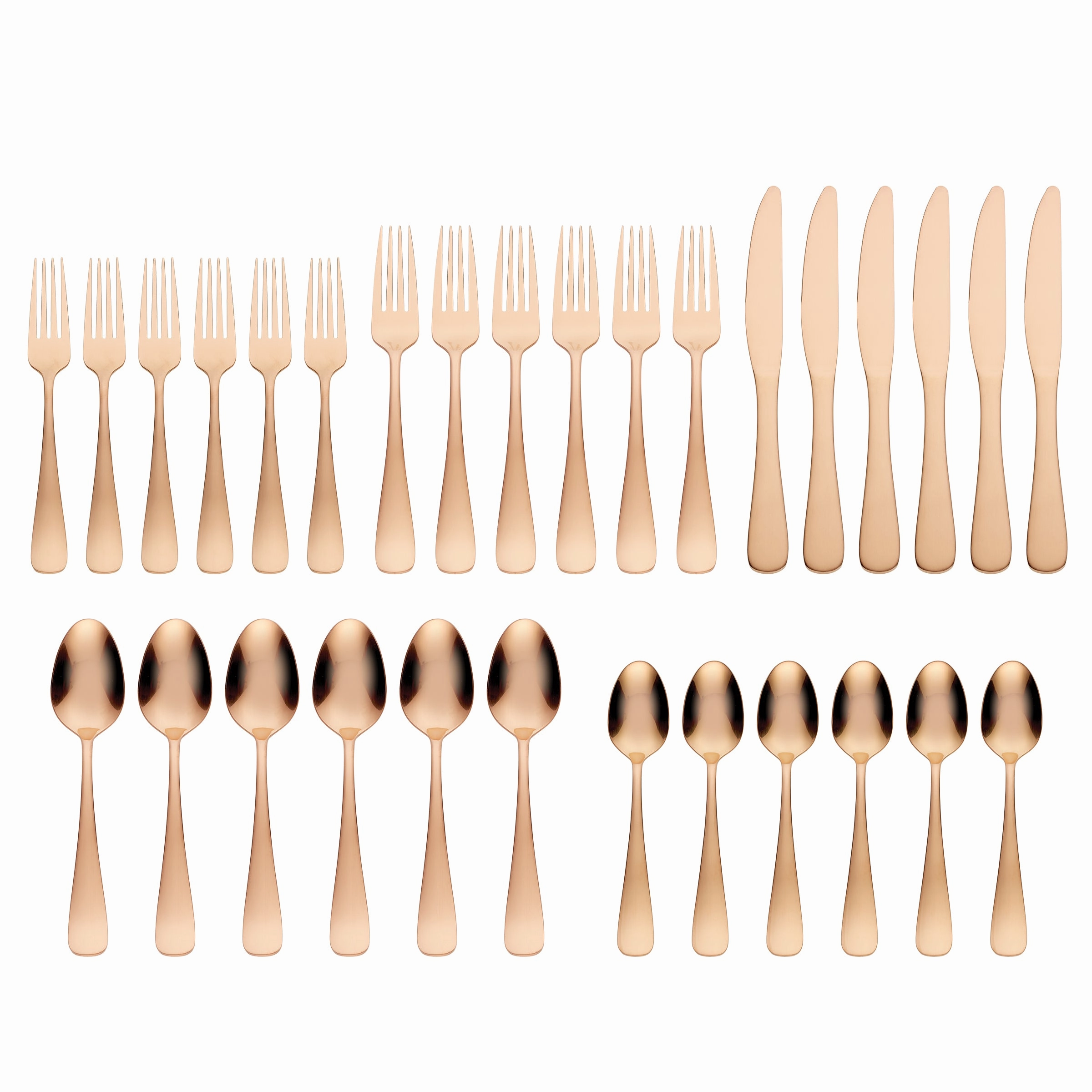 Melodie Copper Titanium 30 Piece Flatware Kit