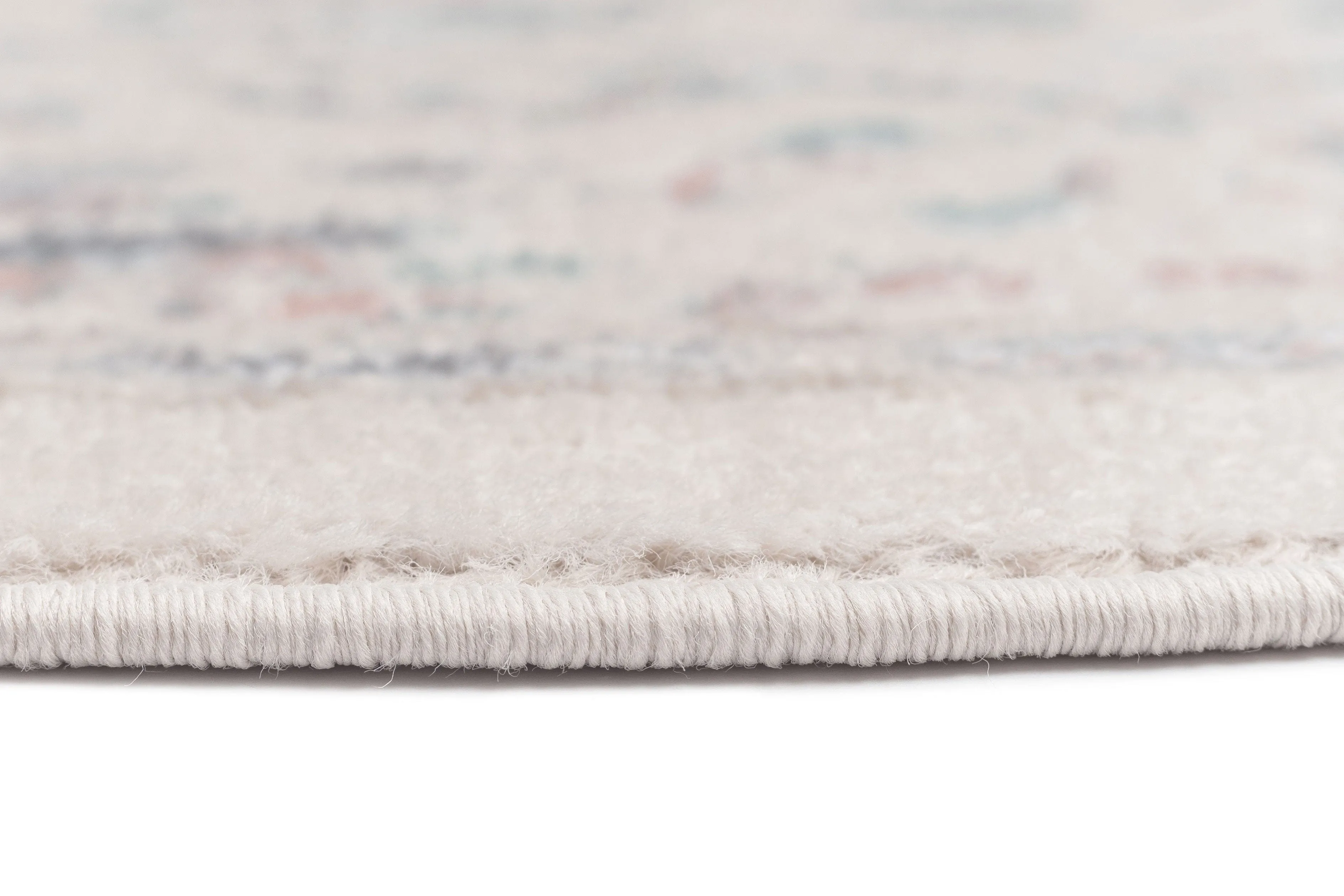 Melrose Cream and Pink Traditional Round Rug