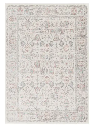 Melrose Cream and Pink Traditional Rugmodern color block patchwork rug