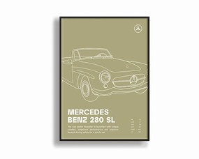 Mercedes Benz 280 SL Olivemodern abstract painting decor