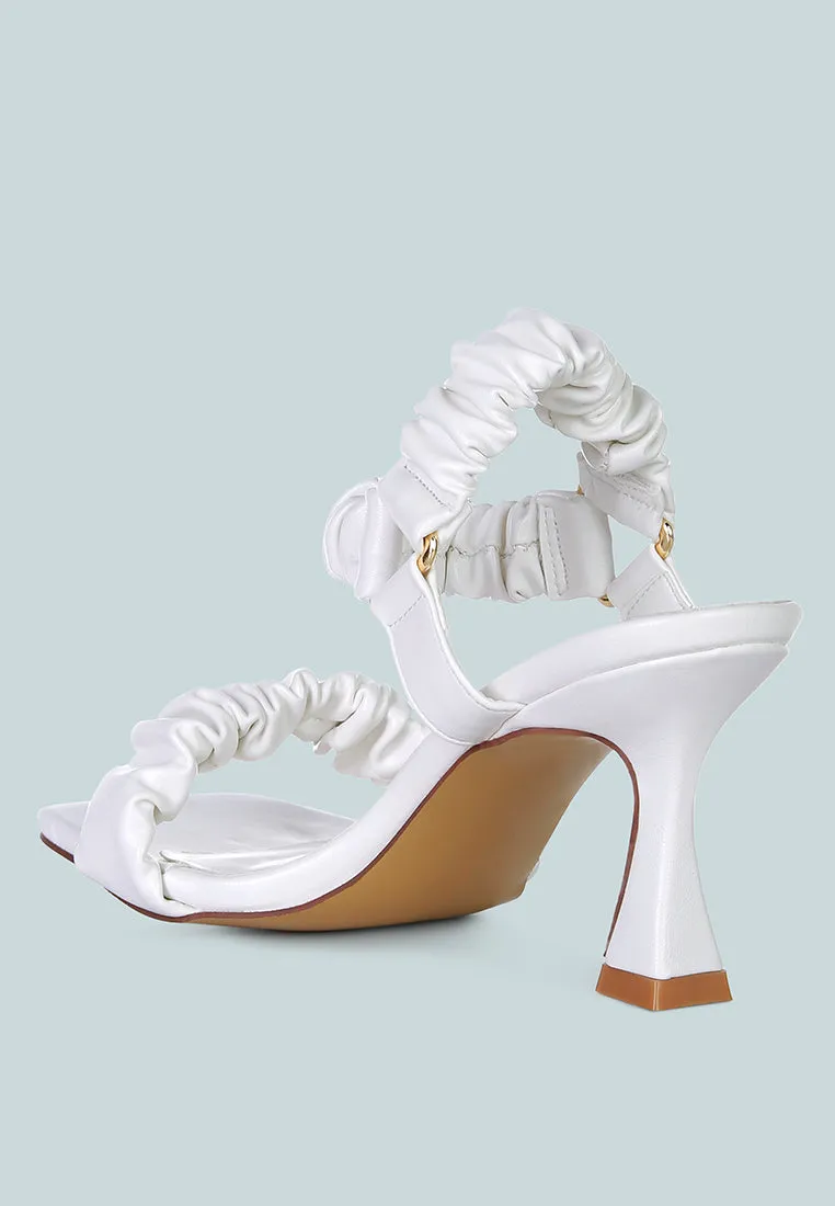 merker ruched spool heel casual sandals London Rag