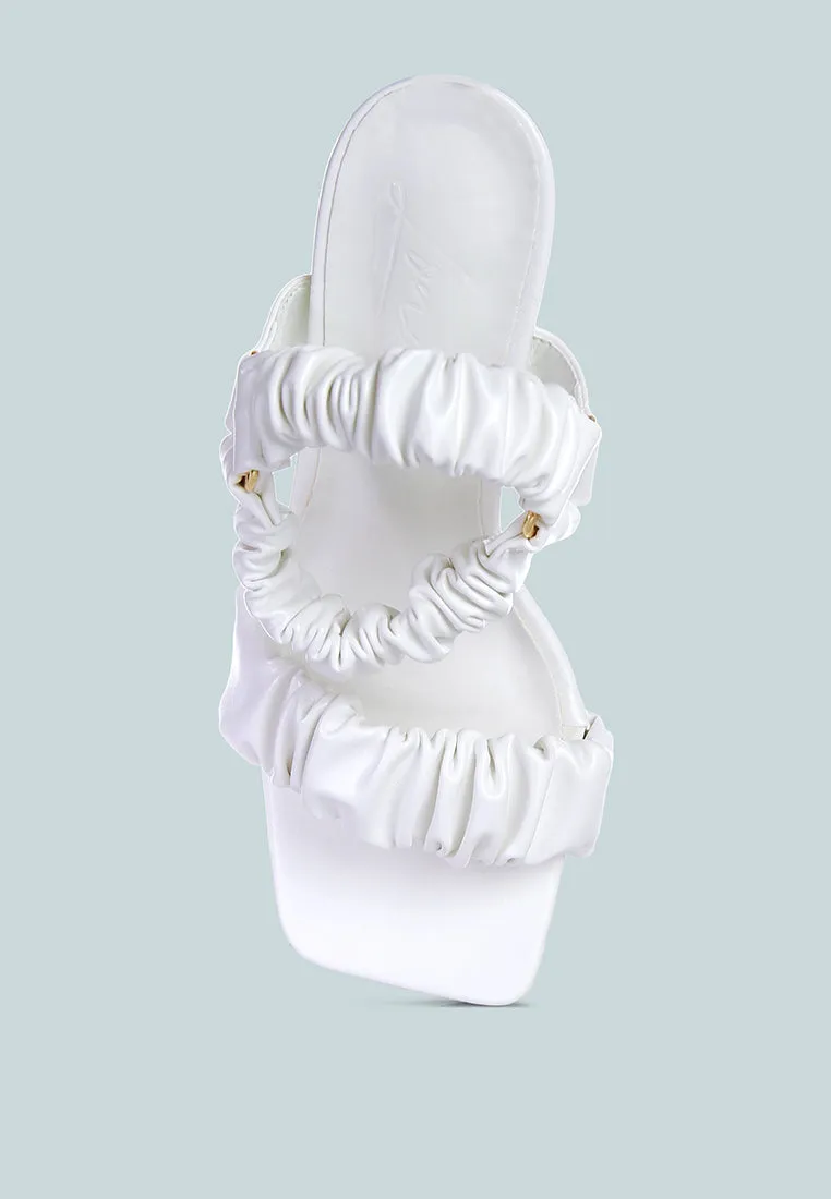 merker ruched spool heel casual sandals London Rag