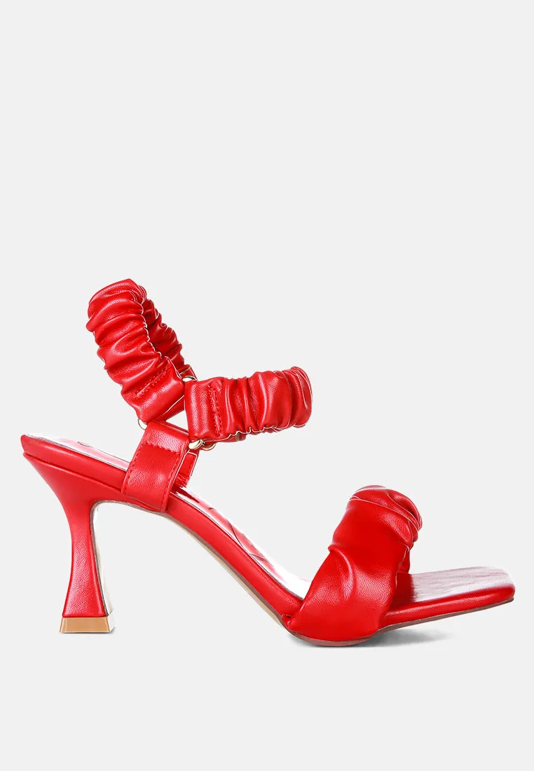 merker ruched spool heel casual sandals London Rag