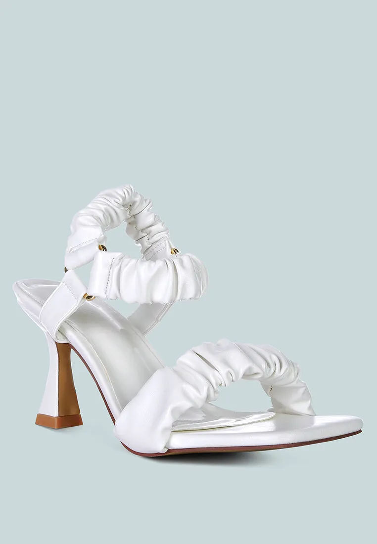 merker ruched spool heel casual sandals London Rag