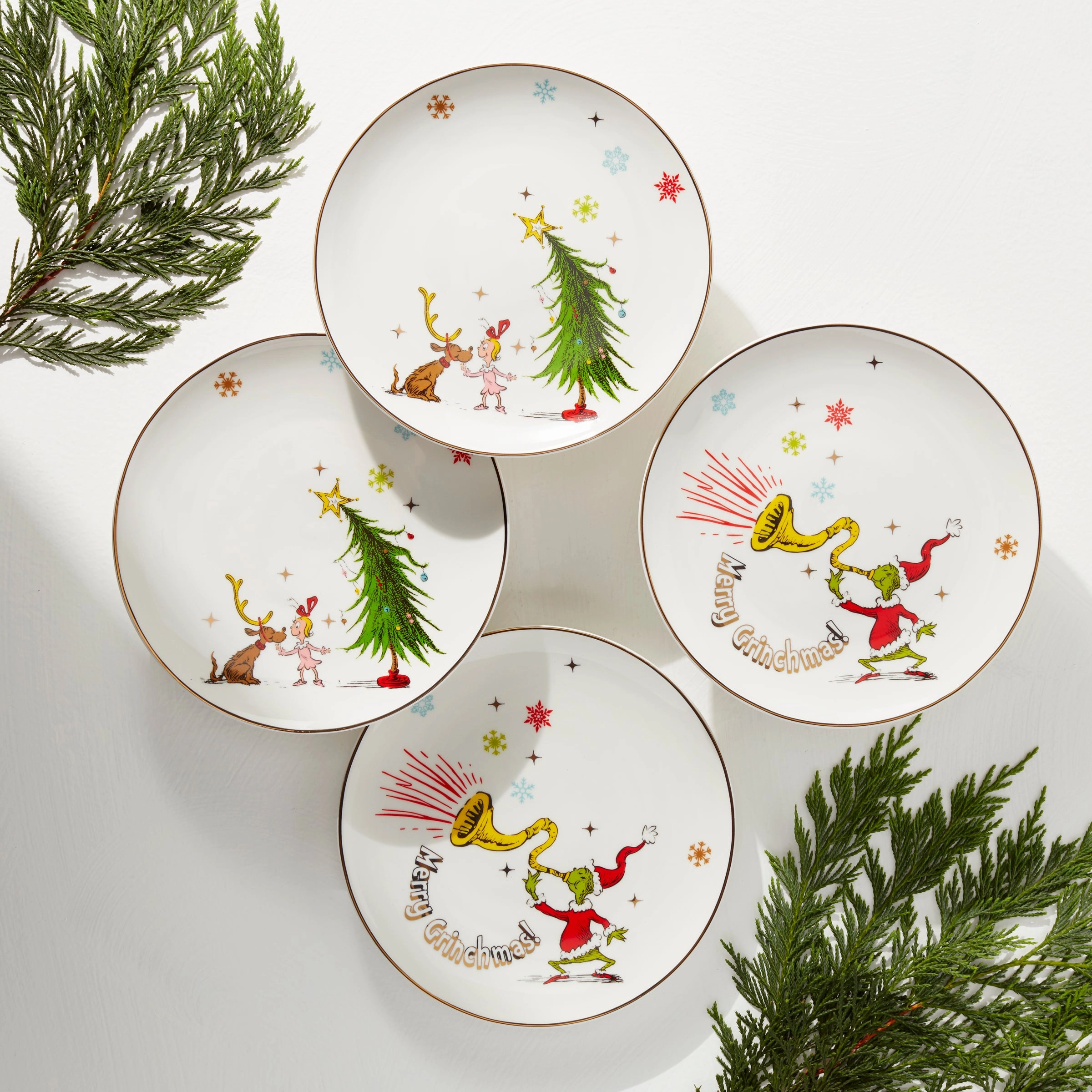 Merry Grinchmas Assorted Accent Plates - Set of 4