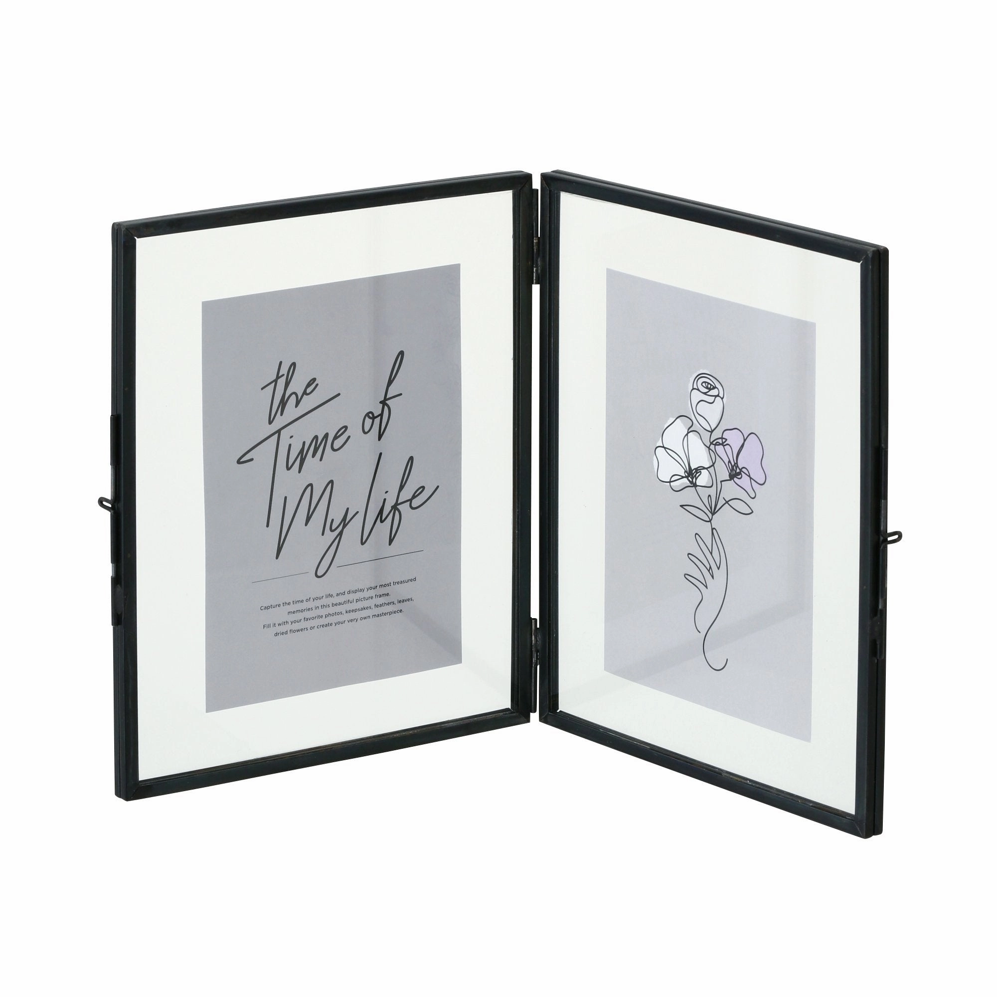 Metal Glass Frame 2Windows Blackhome decor ,wall decor 