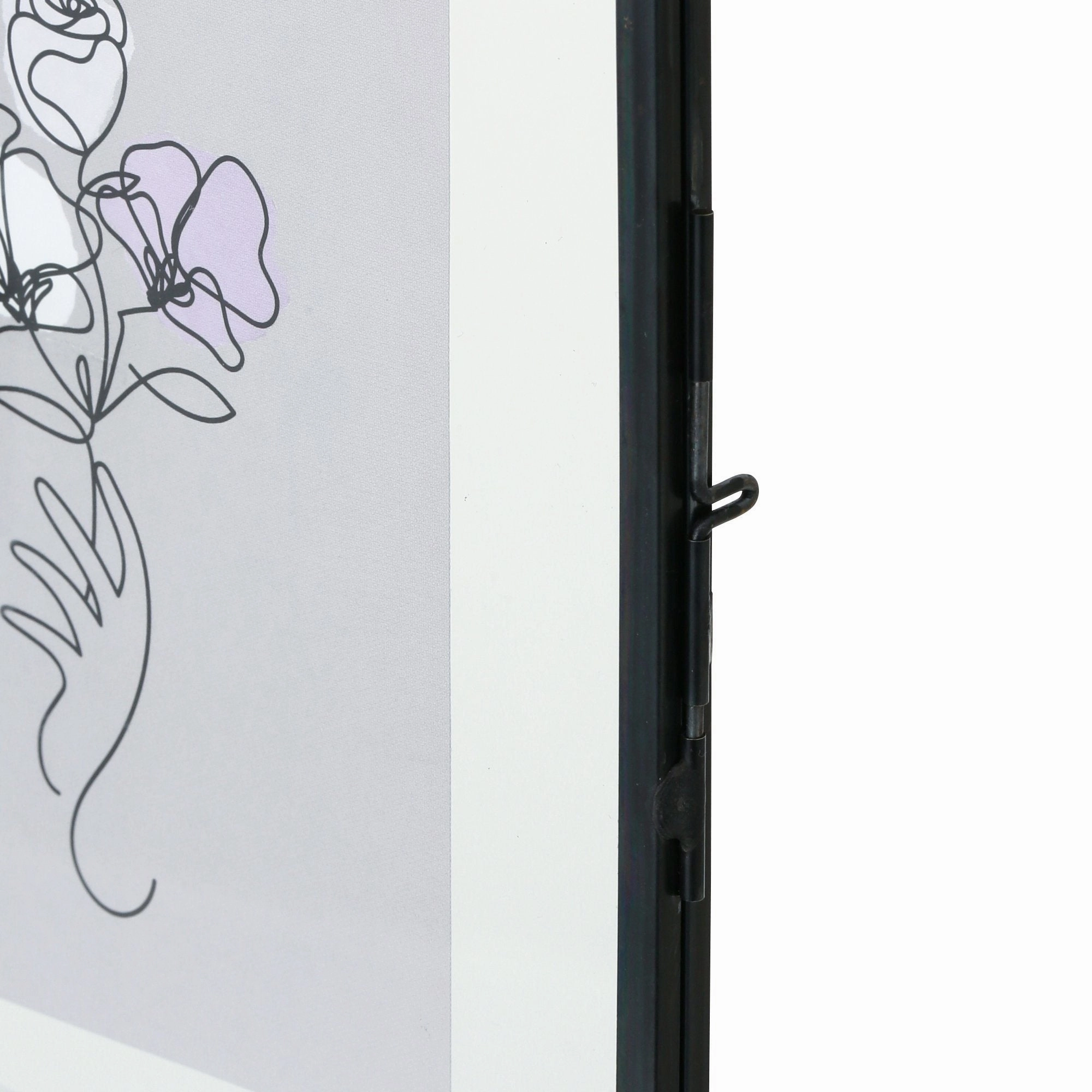 Metal Glass Frame 2Windows Black